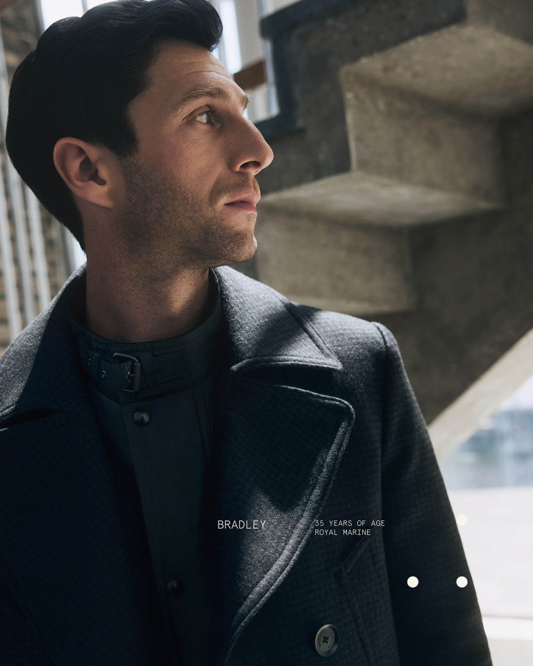 Milford Coat in Dark Charcoal.